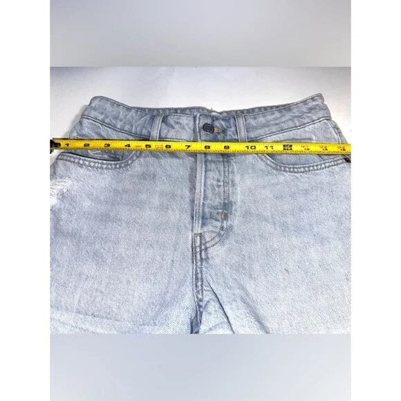 Bundle Zara / H&M Light Blue Distressed Denim Cutoff Shorts (Size 4) - Picture 4 of 7